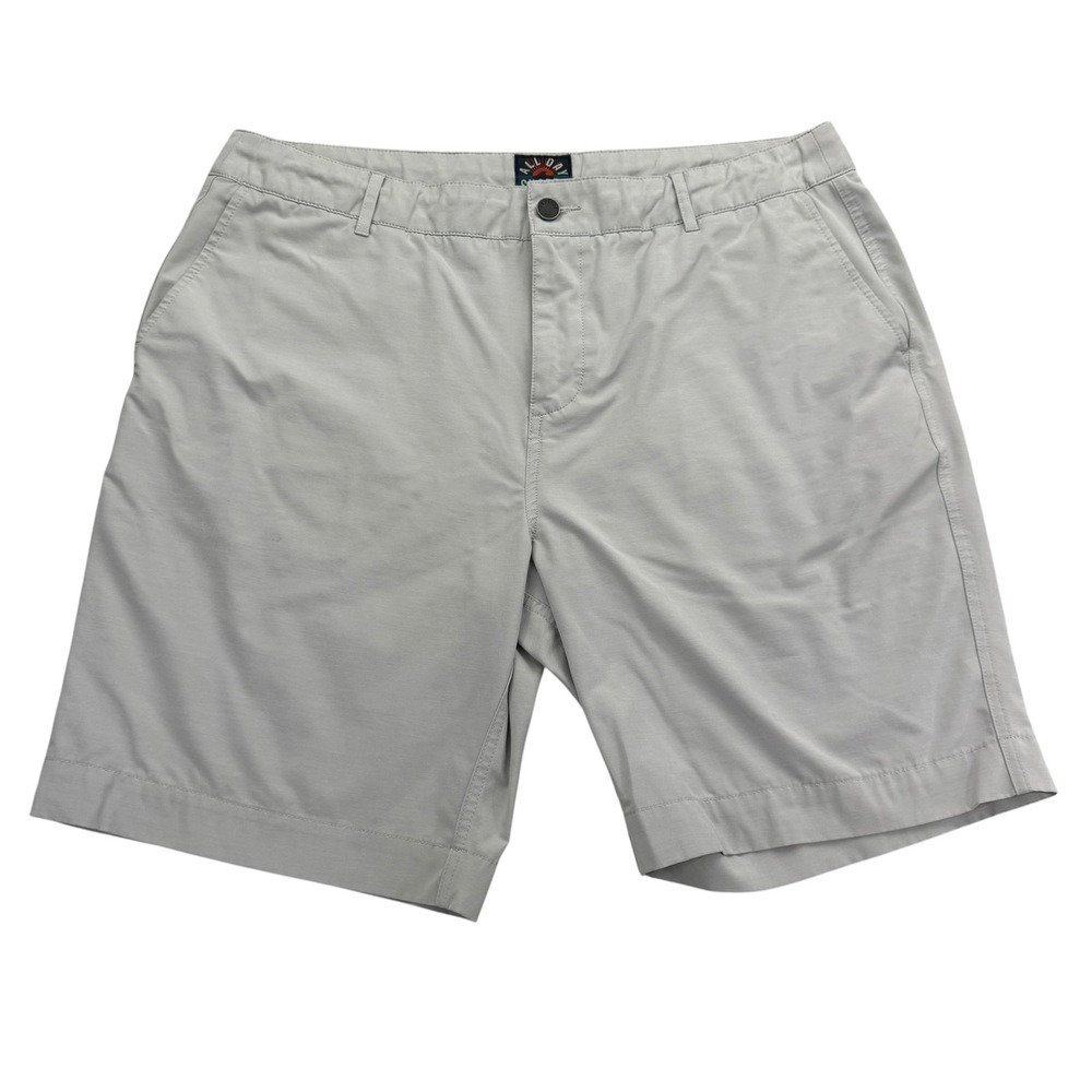 Faherty Shorts Mens 36 Gray Chino Microfiber Stretch Drawstring 9 Inseam All Day